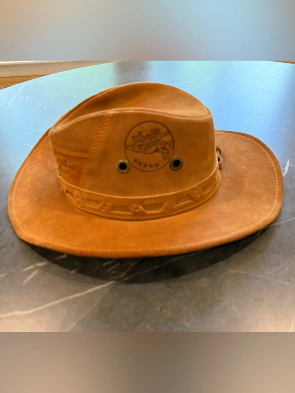 Brown Genuine Leather Outback Cowboy Hat Made in Brazil Unisex